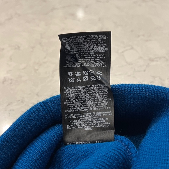 NWT HURLEY Icon Staples Beanie Hat Solid Blue Knit Embroidered Logo Men’s O/S - Picture 6 of 6